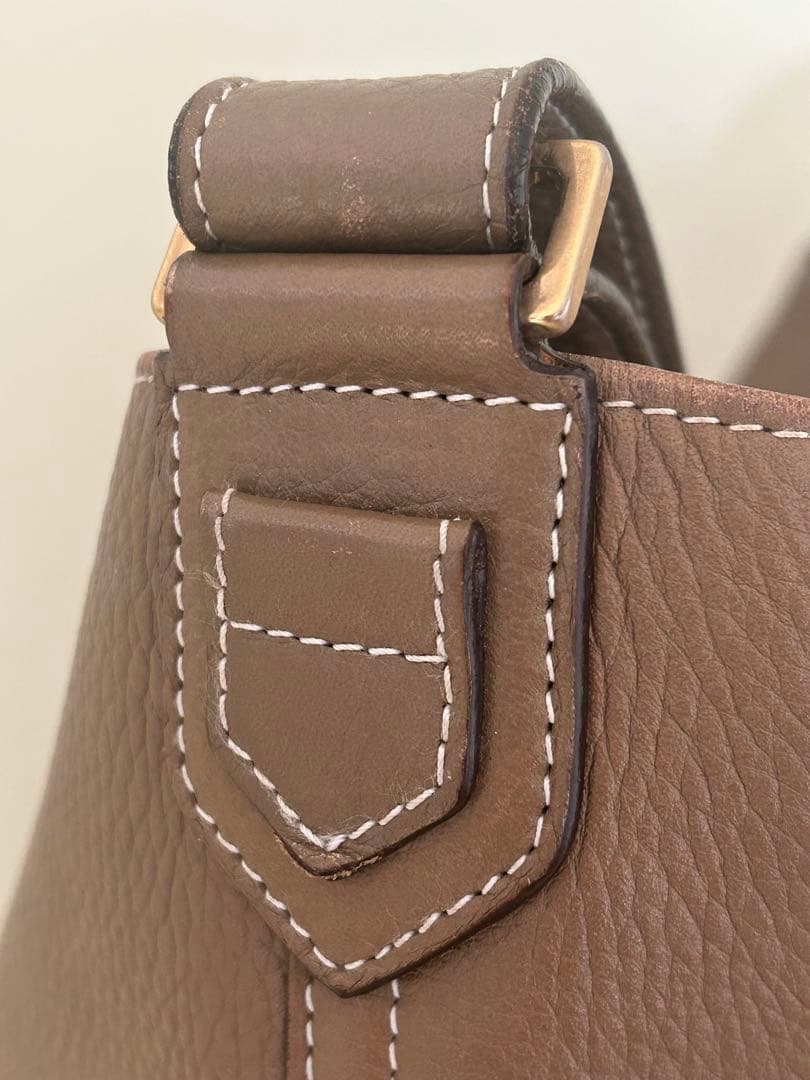 シセイ　メンズレザー トートバッグ　ベージュ