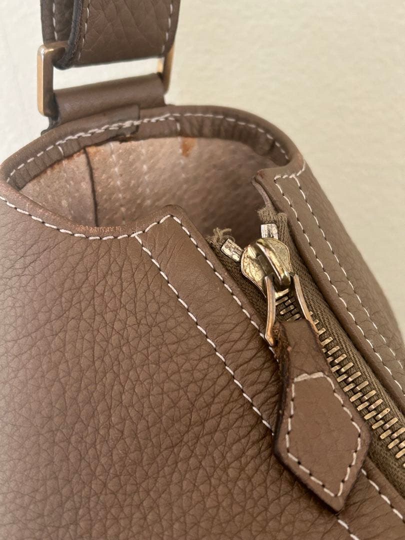 シセイ　メンズレザー トートバッグ　ベージュ