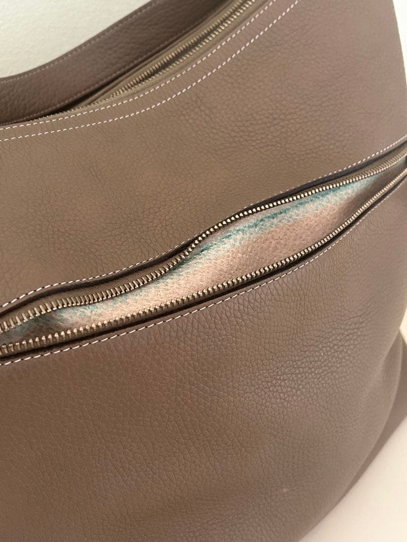 シセイ　メンズレザー トートバッグ　ベージュ