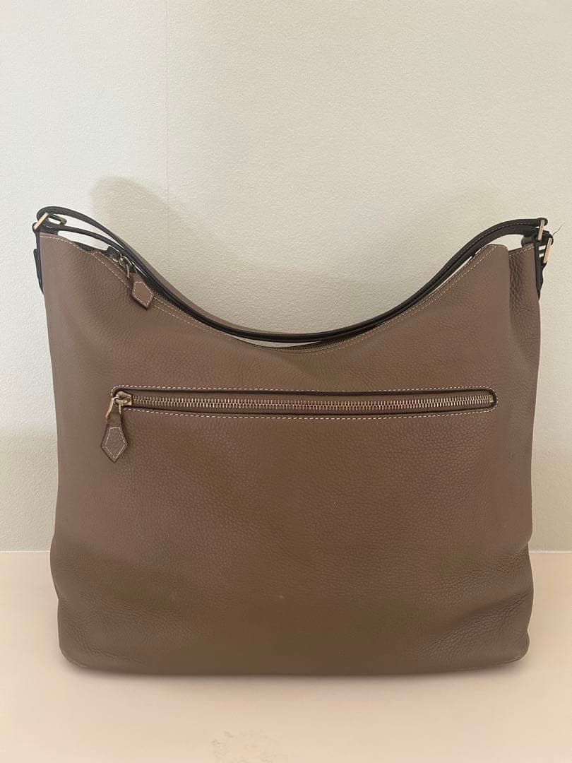 シセイ　メンズレザー トートバッグ　ベージュ