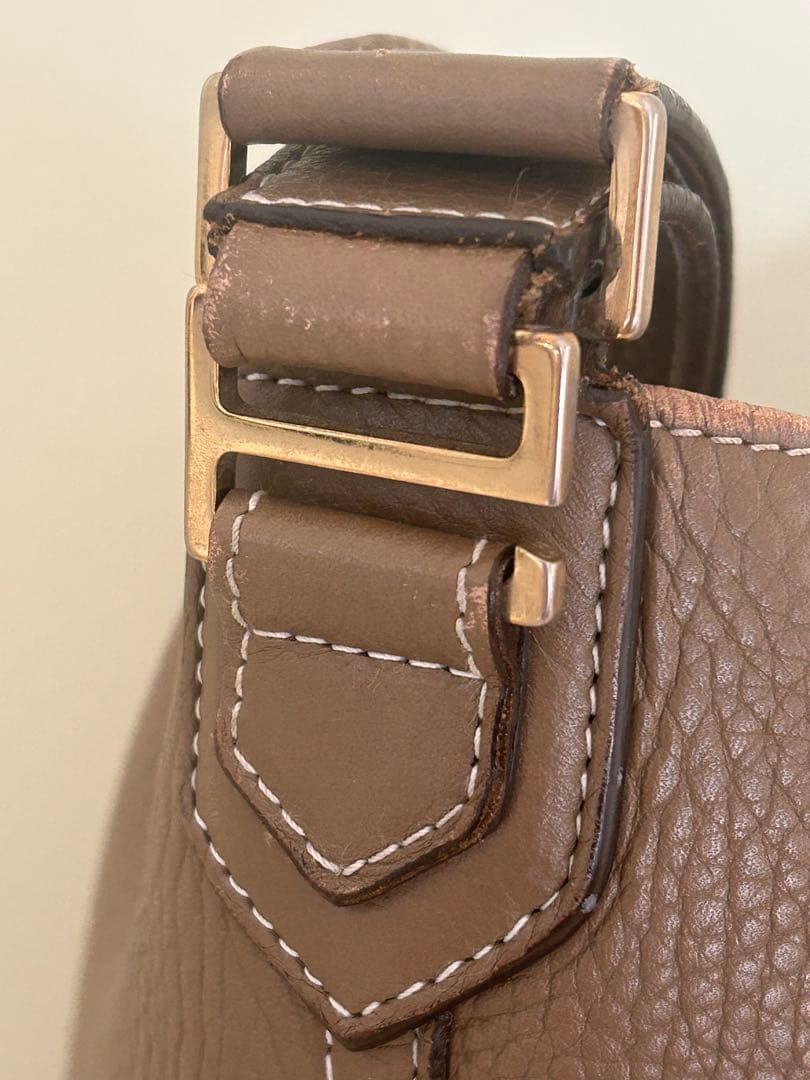 シセイ　メンズレザー トートバッグ　ベージュ