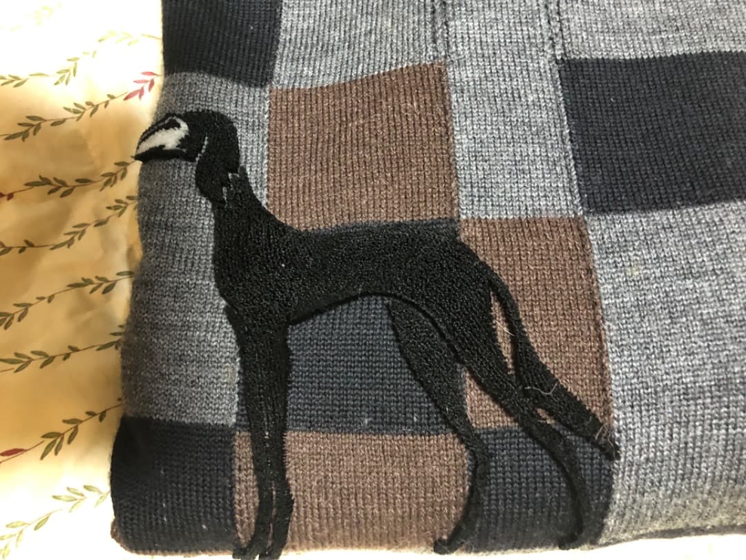 ゴルフにも アダバットセーター IV ダークグレー ベロア刺繍 Lサイズ未使用