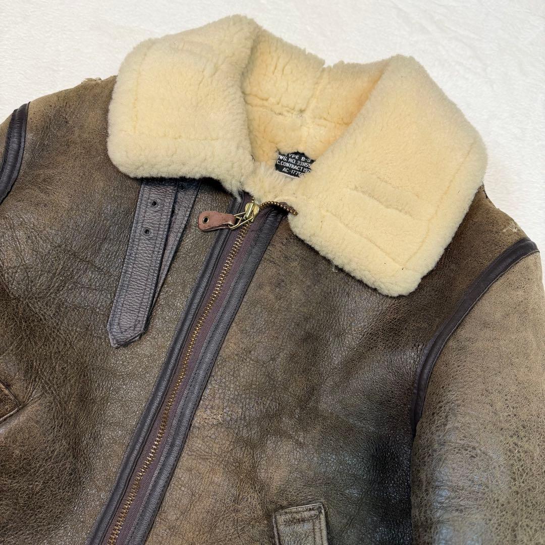 SIZE40 AVIREX B-3 ムートンジャケット 羊革 本革 USA