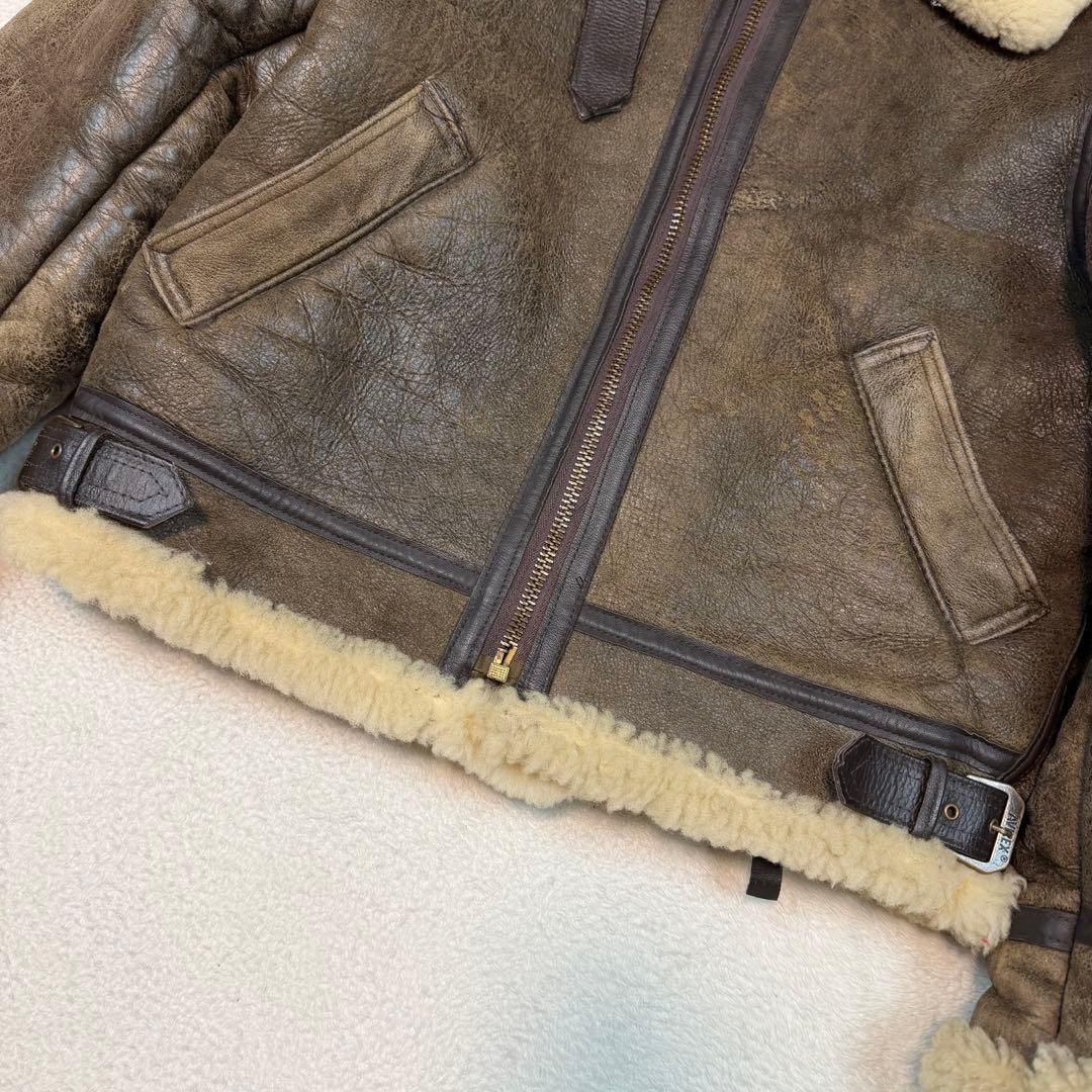 SIZE40 AVIREX B-3 ムートンジャケット 羊革 本革 USA