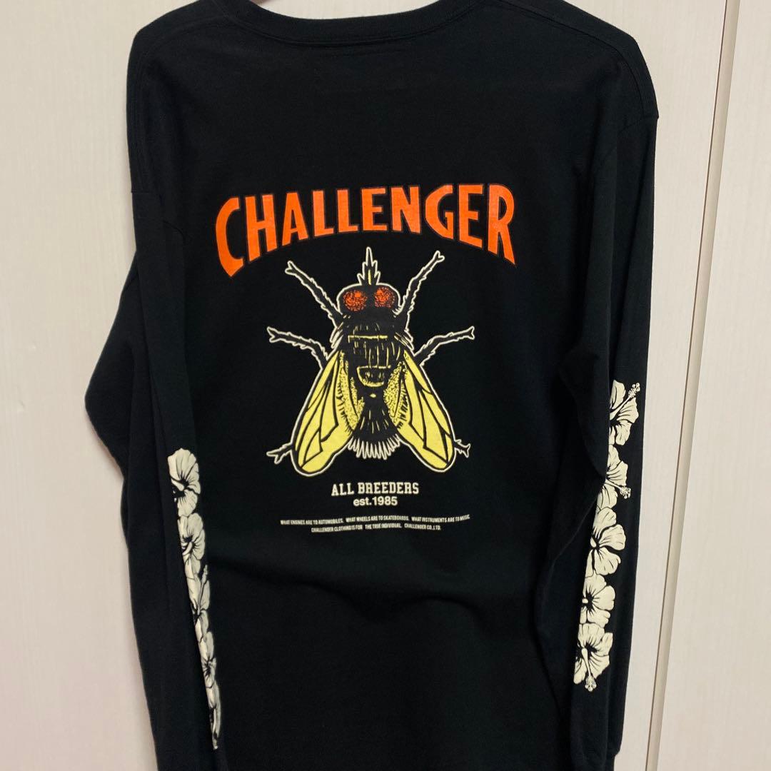 未使用 廃盤モデル CHALLENGERロングスリーブハイビスカスTシャツ 黒