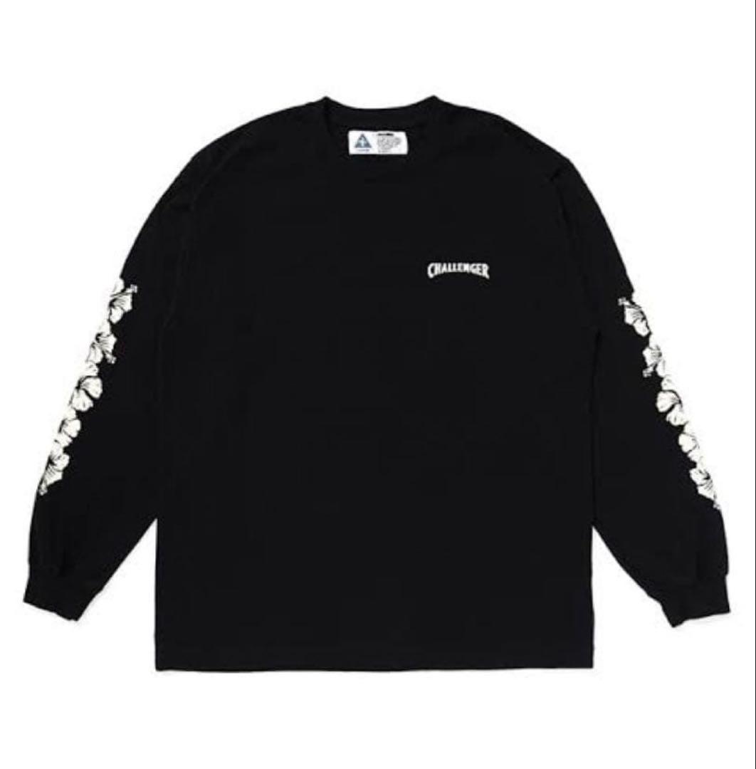 未使用 廃盤モデル CHALLENGERロングスリーブハイビスカスTシャツ 黒