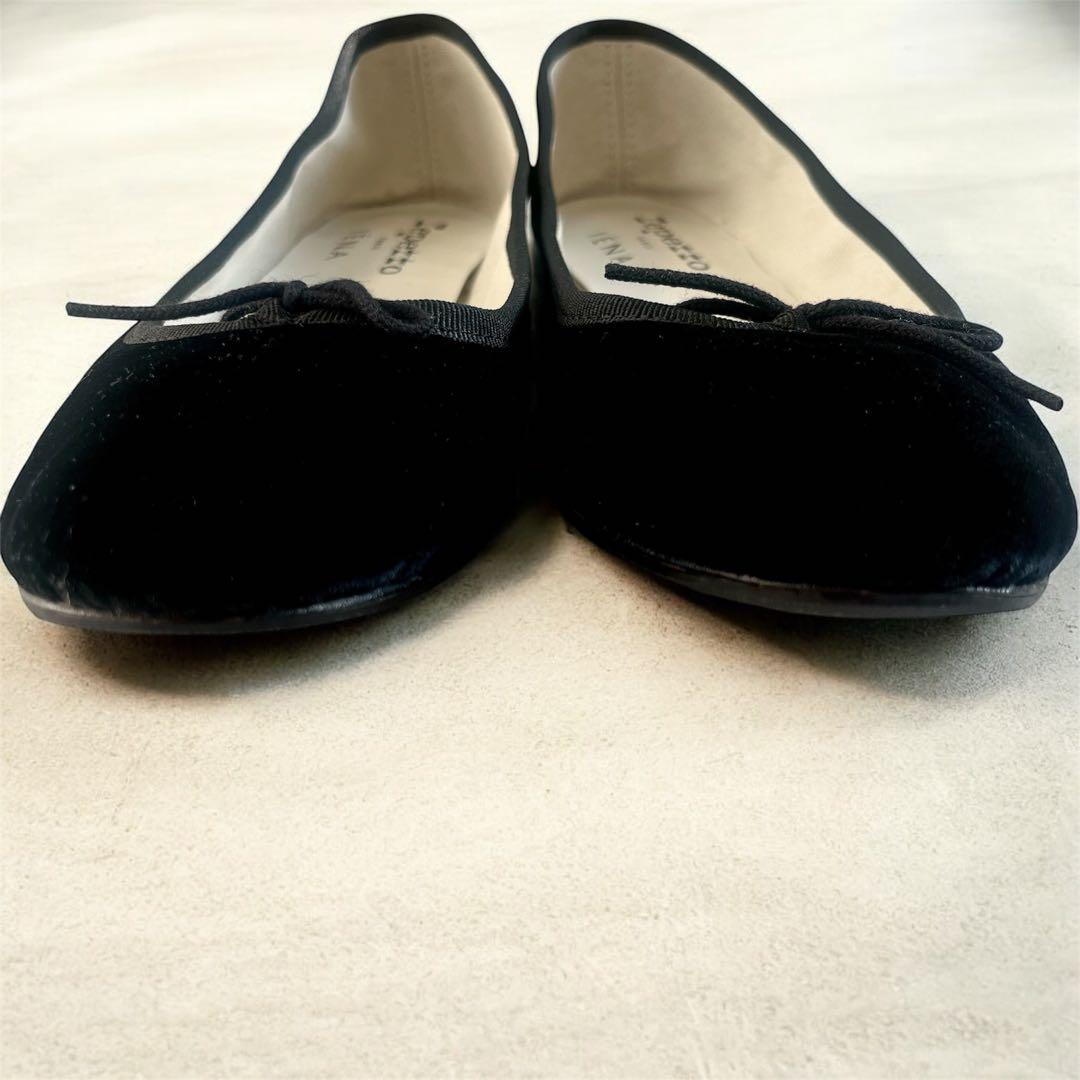 reppetto IENA ベロア バレエシューズ ブラック