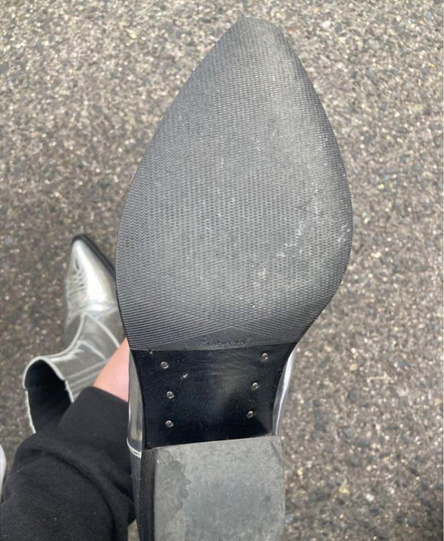 【CELINE】22AWメタリックシルバーウエスタンブーツ【サイズ41】