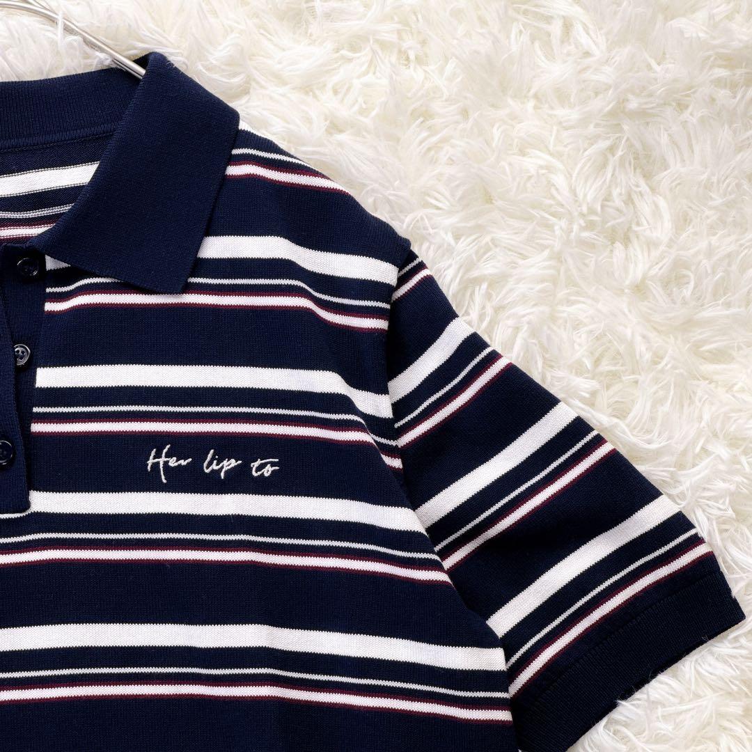 極美品✨Her lip to　Multi Border Polo Top