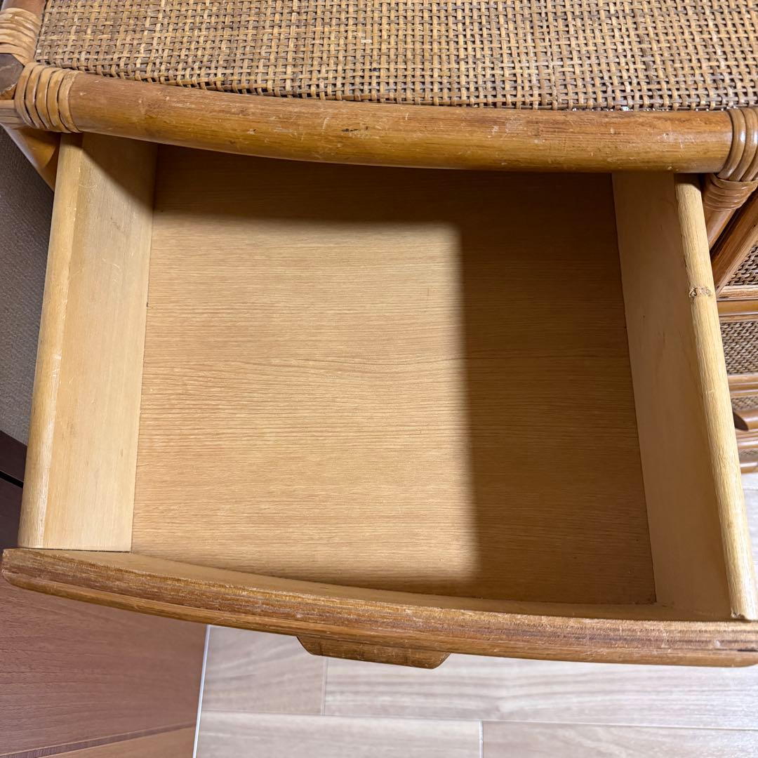 ラタン 4段チェスト　ナチュラル　収納家具 ヴィンテージ