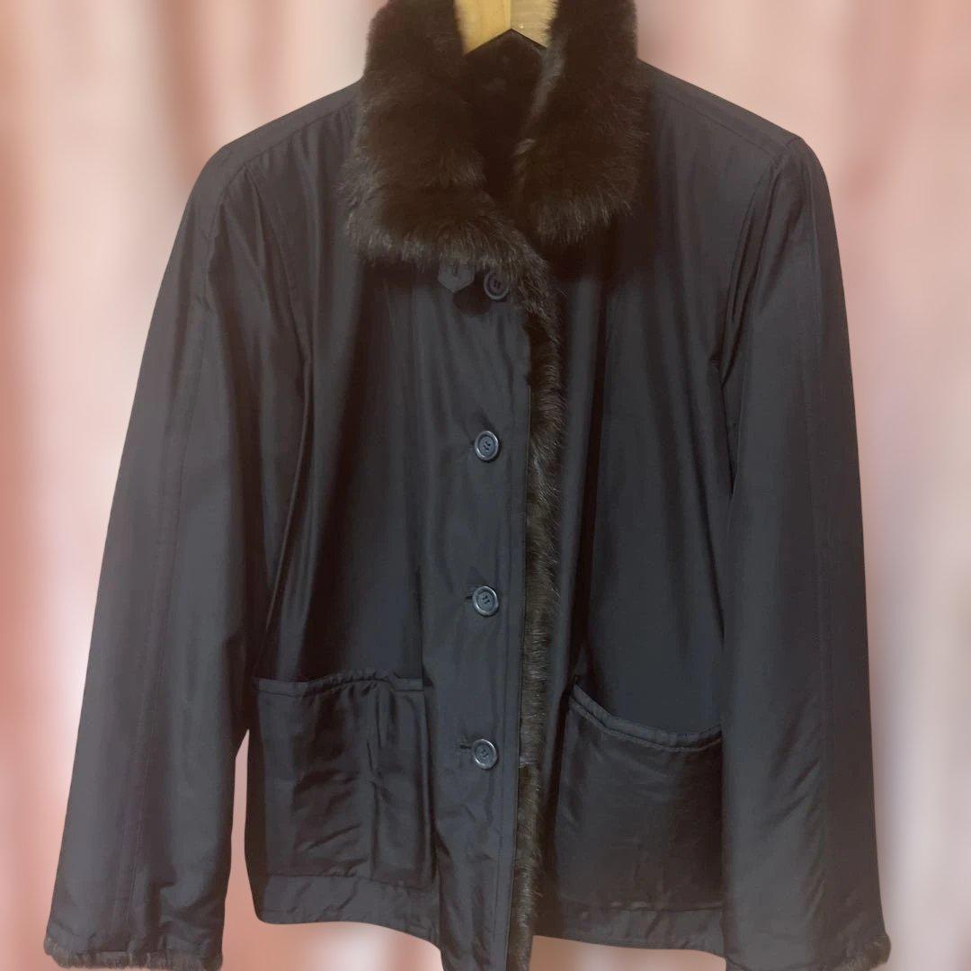 リバーシブルシルクラビットロシアンリスファーコート