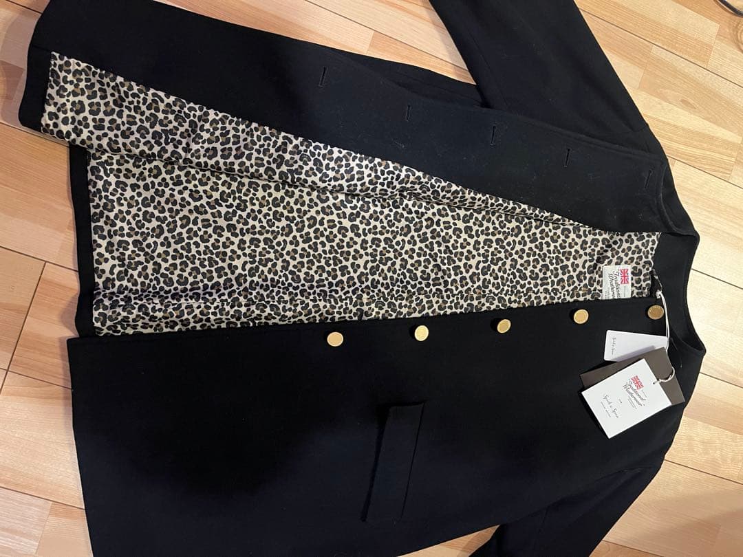 新品　Spick & Span別注ノーカラーコート　マッキントッシュ黒34