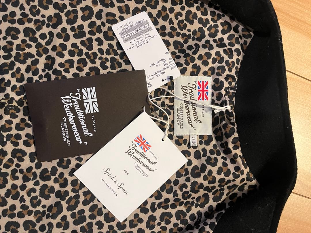 新品　Spick & Span別注ノーカラーコート　マッキントッシュ黒34