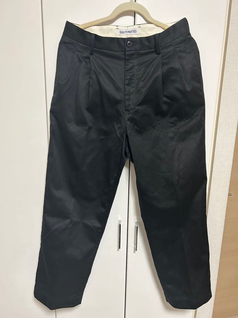 24ss WACKO MARIA ツータックチノ　ワコマリア　M ブラック