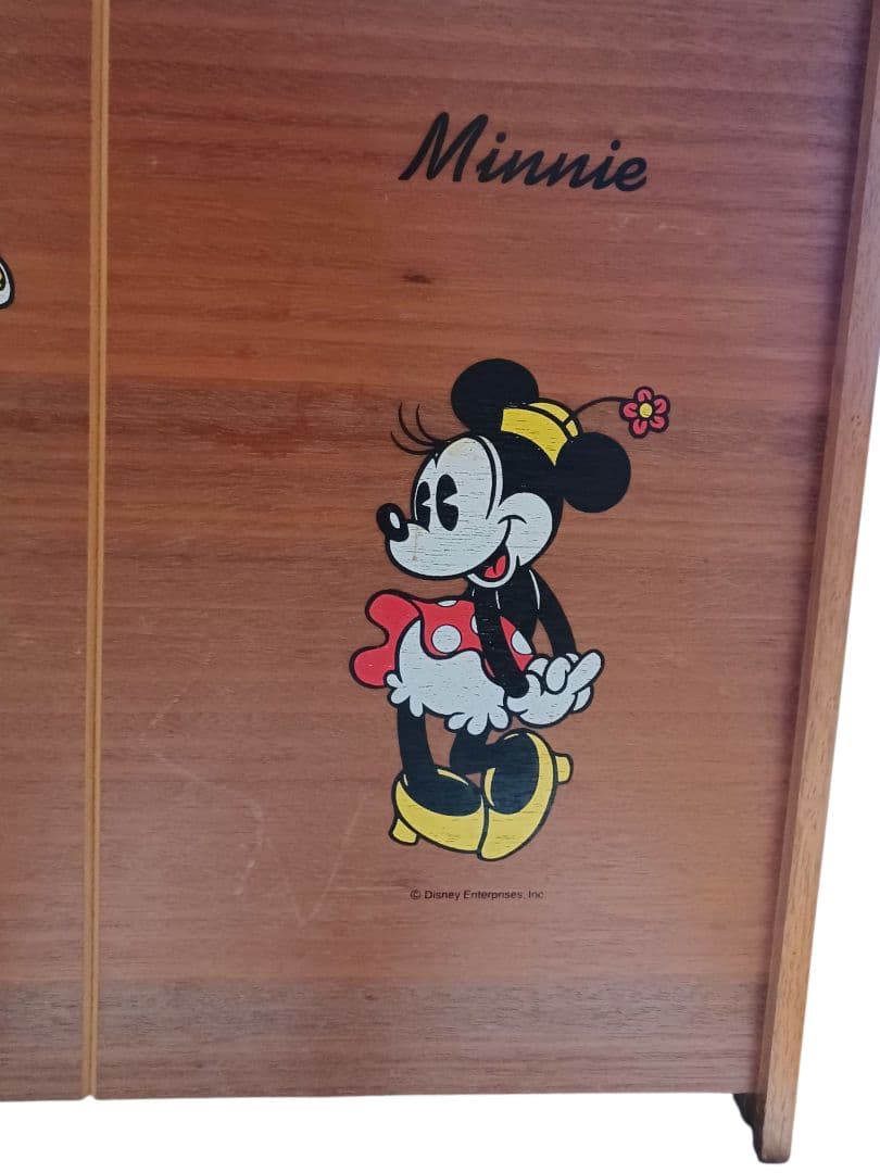 昭和レトロ ディズニー ミッキーマウス ゴミ箱 木製