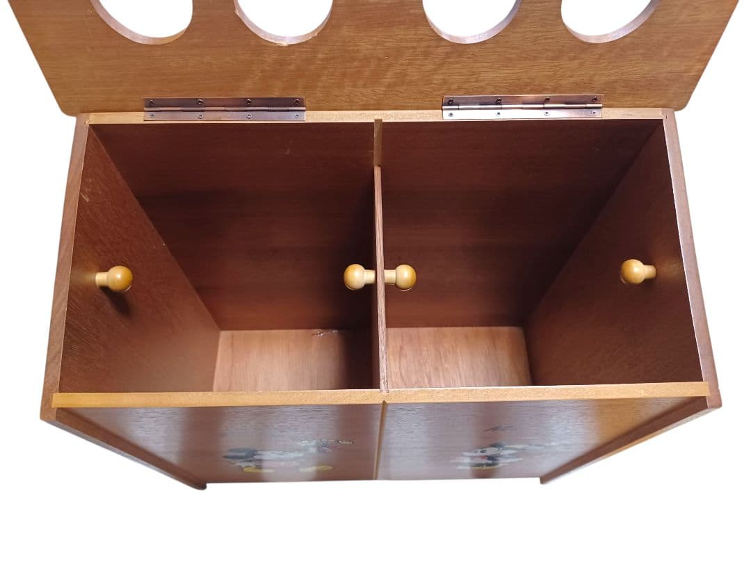 昭和レトロ ディズニー ミッキーマウス ゴミ箱 木製