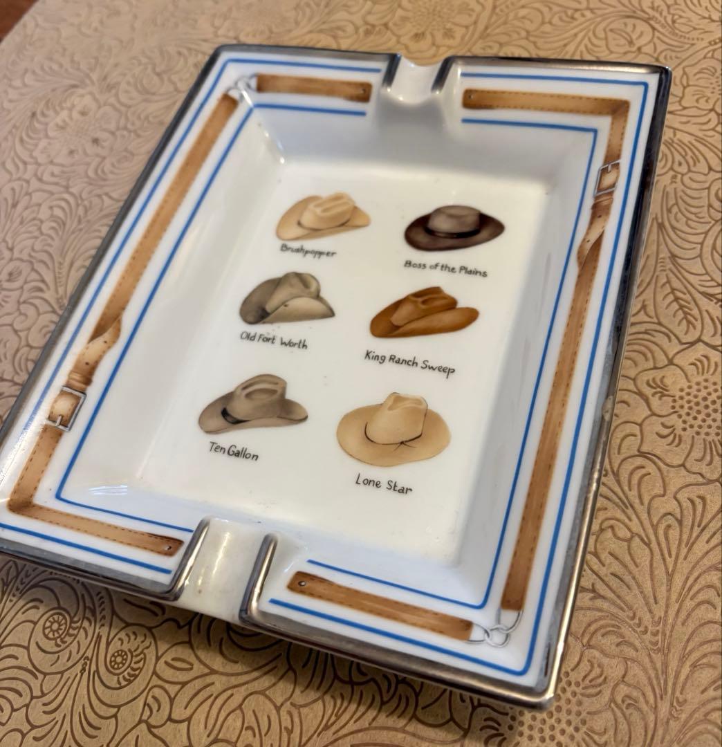 HERMES 陶器製 灰皿 アッシュトレイ馬具デザインカーボーイハット