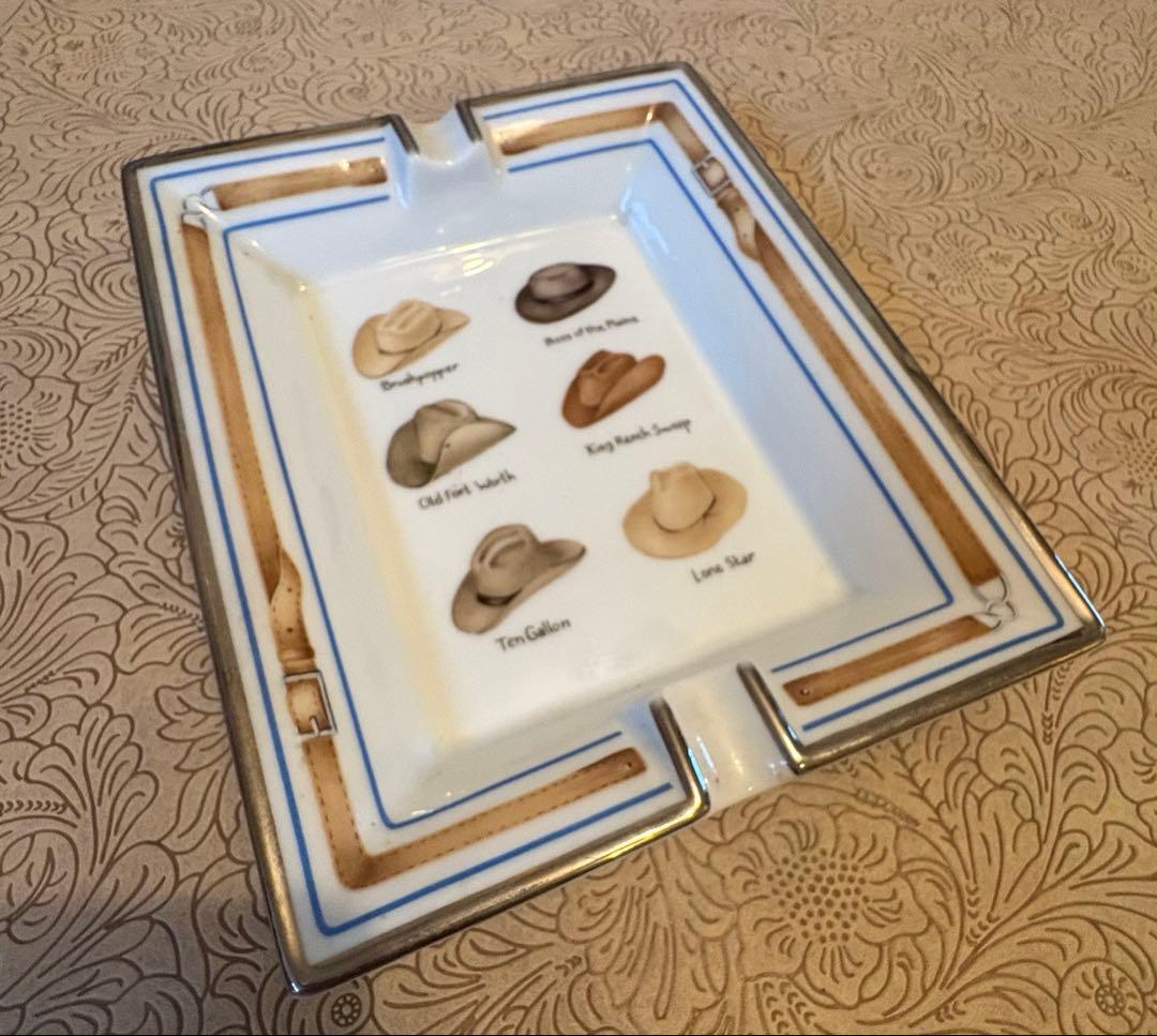 HERMES 陶器製 灰皿 アッシュトレイ馬具デザインカーボーイハット