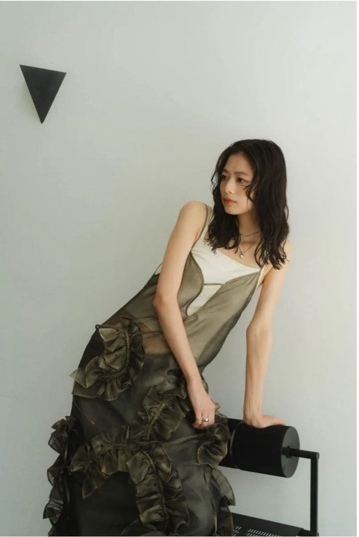 ワンピース layered tulle one piece