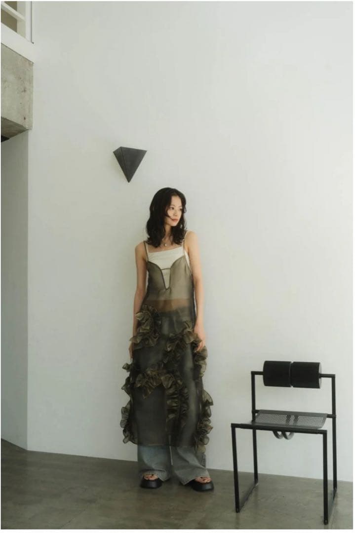 ワンピース layered tulle one piece