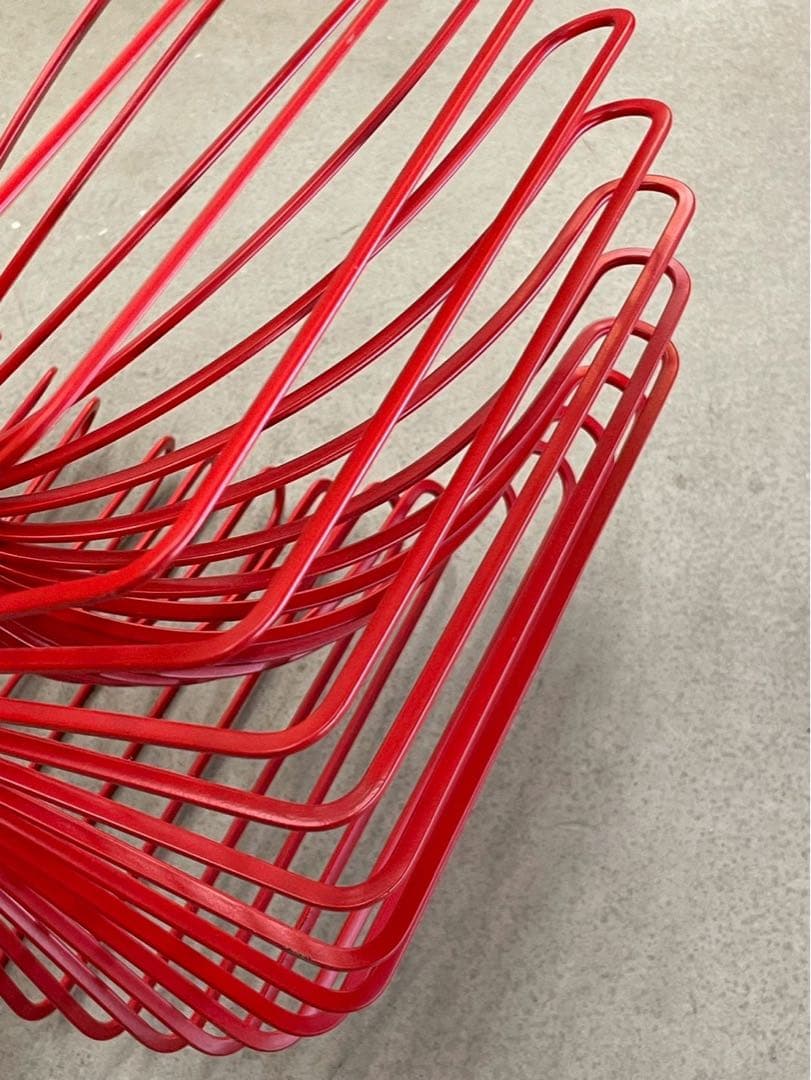 OLD IKEA 90's レトロモダン 赤 オブジェ フルーツバスケット 希少