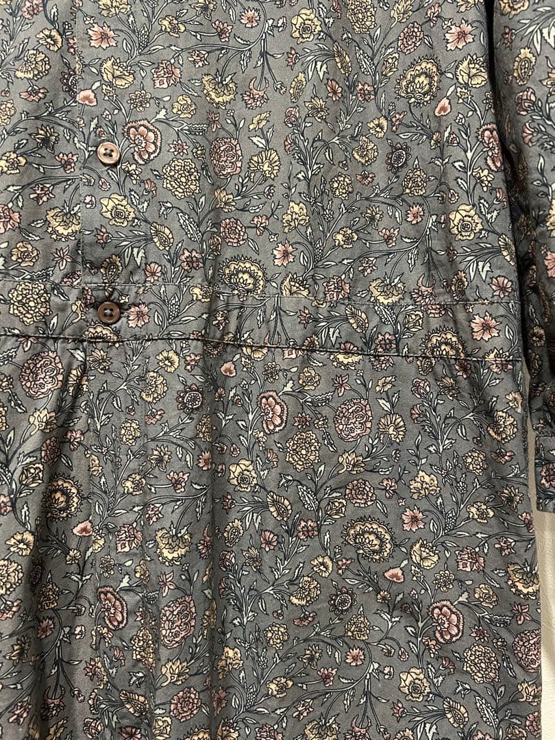 SOIL ソイル 40'sポプリンフラワープリント バンドカラーオーバーオール