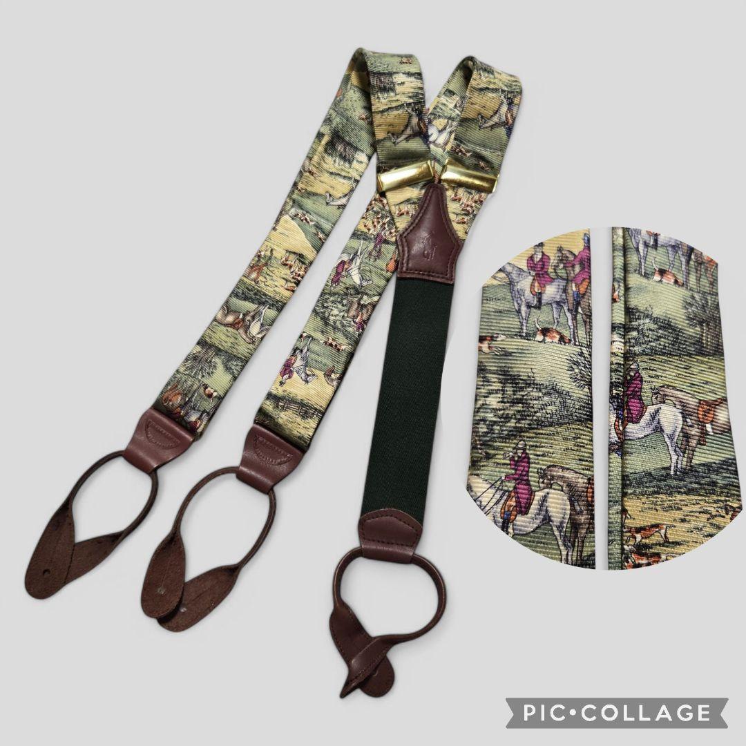 ポロバイラルフローレン　サスペンダー　ホース柄　馬　希少　USA製