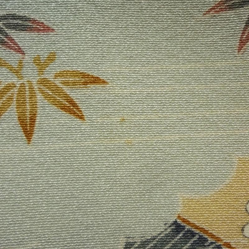 青緑色のぼかしに御所解模様　浜ちりめん　小紋