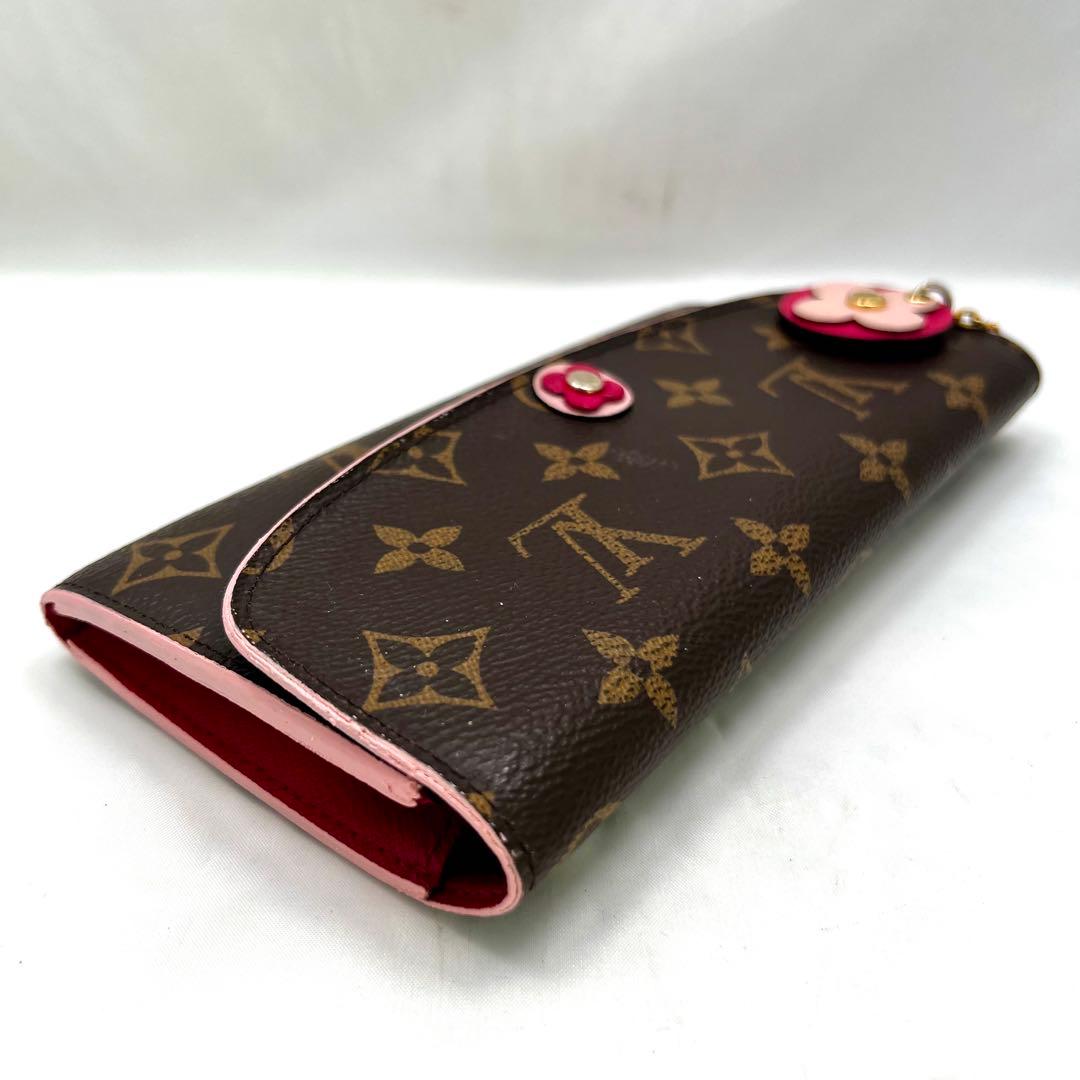 ルイヴィトン モノグラム フラワーチャーム ポルトフォイユ エミリー 長財布