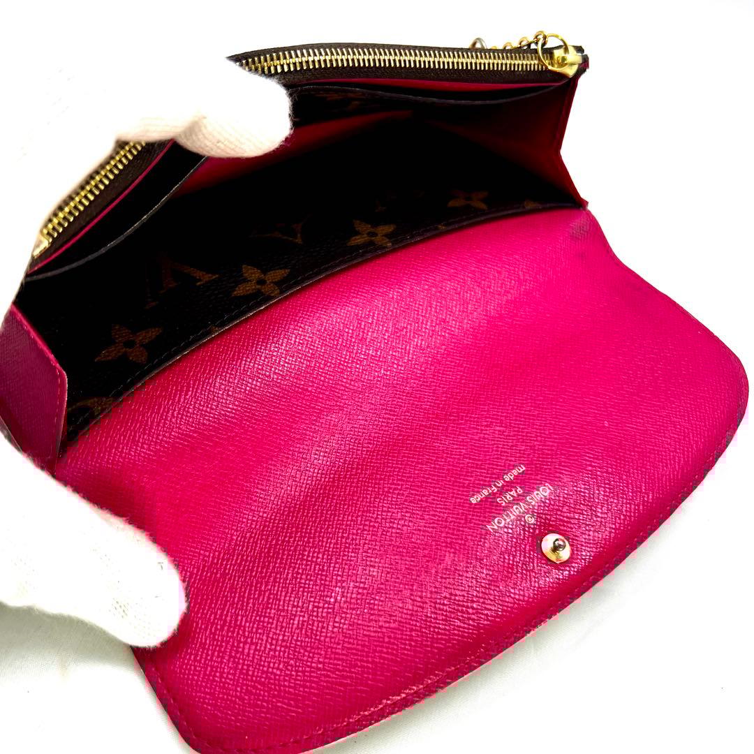 ルイヴィトン モノグラム フラワーチャーム ポルトフォイユ エミリー 長財布