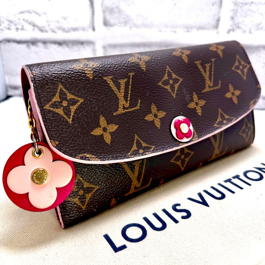 ルイヴィトン モノグラム フラワーチャーム ポルトフォイユ エミリー 長財布