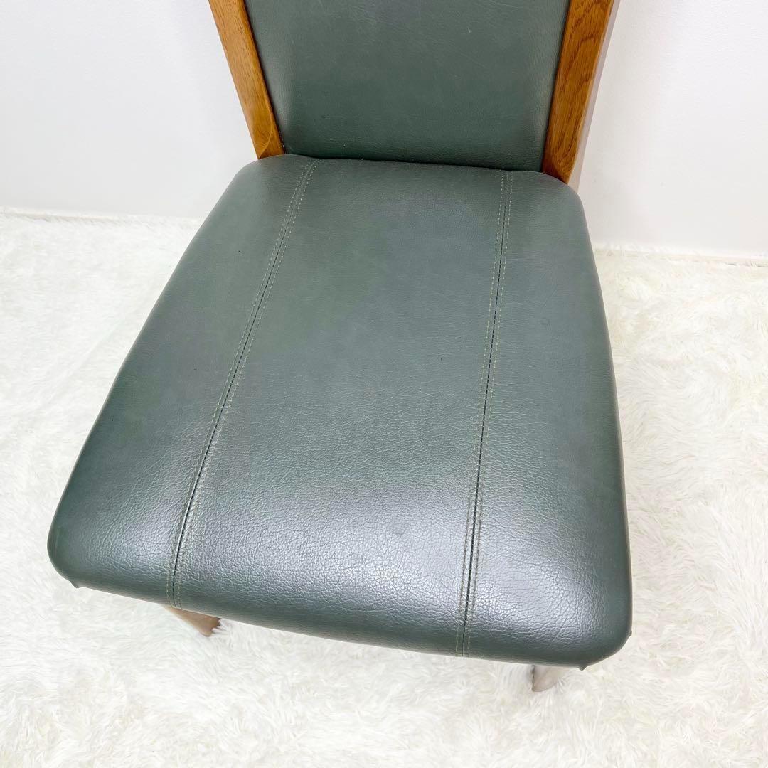 maruni マルニ木工 ダイニングチェア レザー 木製 イス グリーン　1