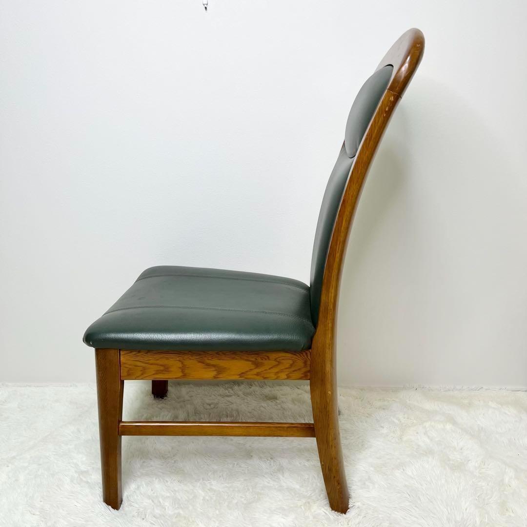 maruni マルニ木工 ダイニングチェア レザー 木製 イス グリーン　1