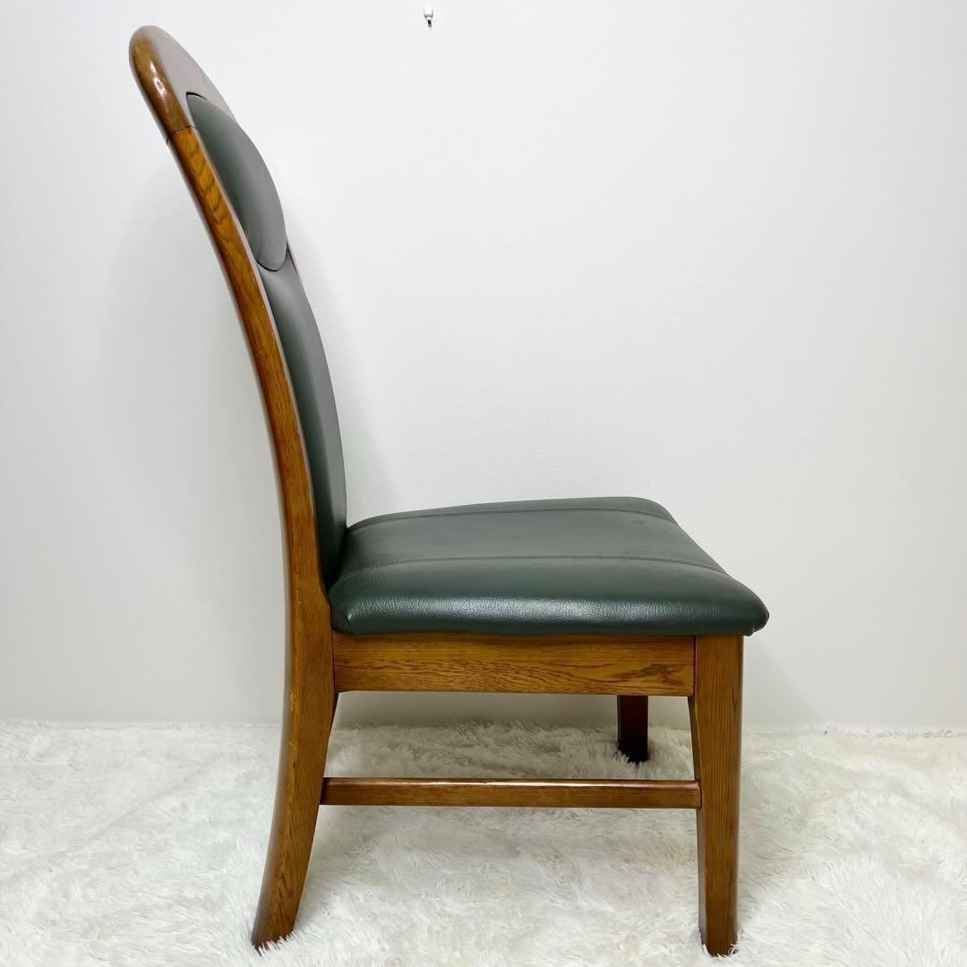 maruni マルニ木工 ダイニングチェア レザー 木製 イス グリーン　1