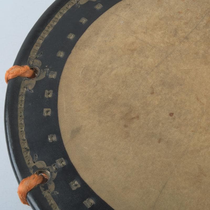 和楽器　和太鼓　締太鼓　梅竹蒔絵胴　台座付　V　9889A