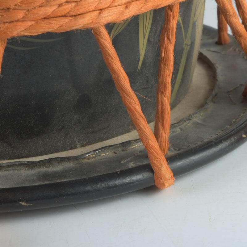 和楽器　和太鼓　締太鼓　梅竹蒔絵胴　台座付　V　9889A