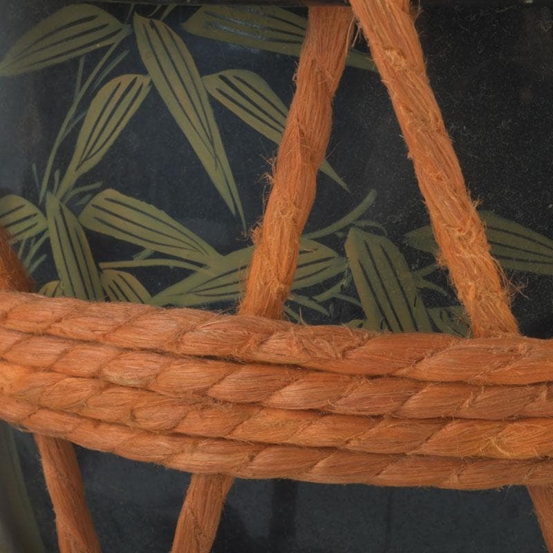 和楽器　和太鼓　締太鼓　梅竹蒔絵胴　台座付　V　9889A