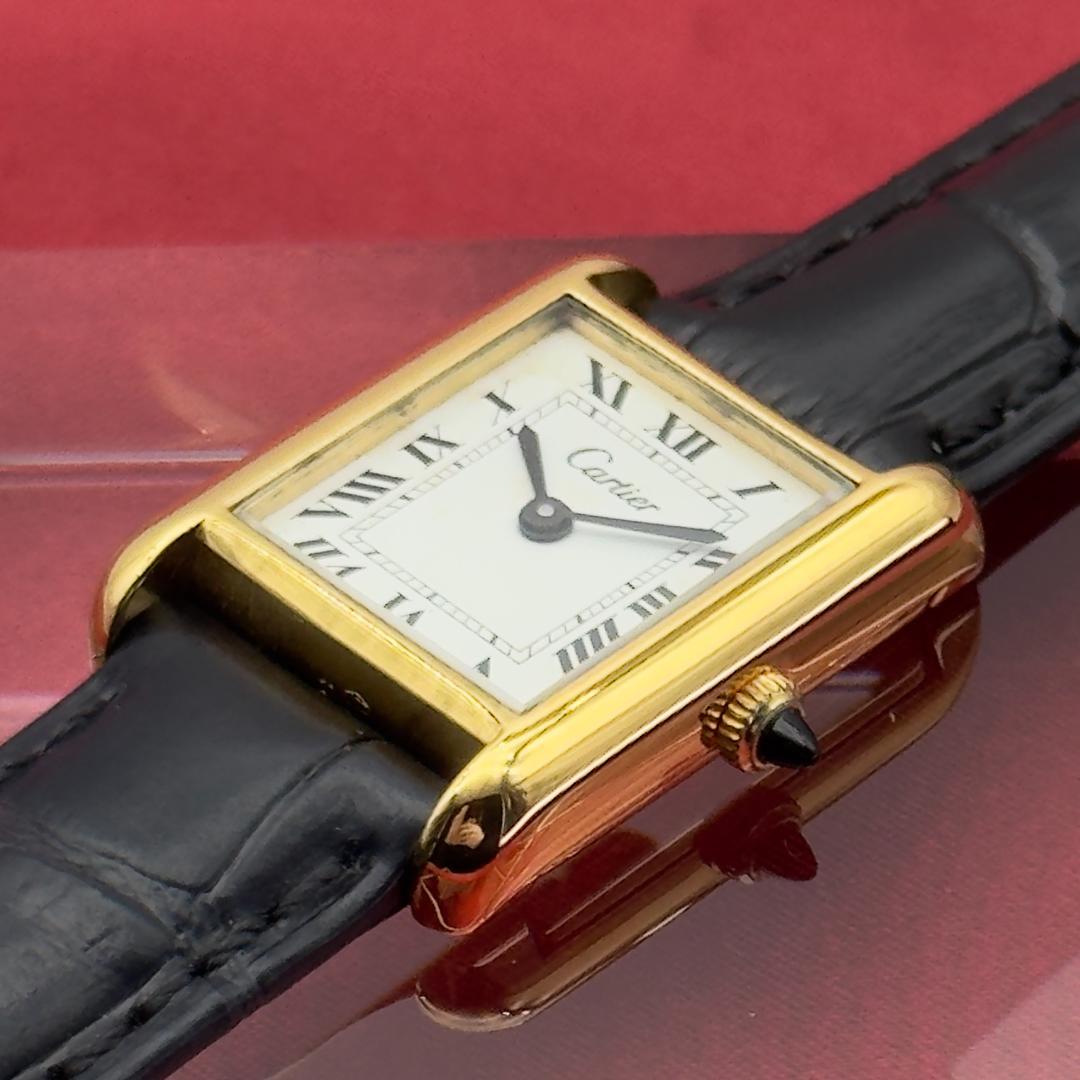 外装新品仕様 カルティエ プレマストタンクSM 手巻時計 A409