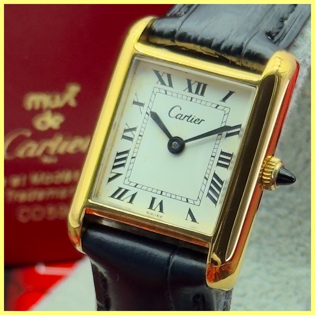 外装新品仕様 カルティエ プレマストタンクSM 手巻時計 A409