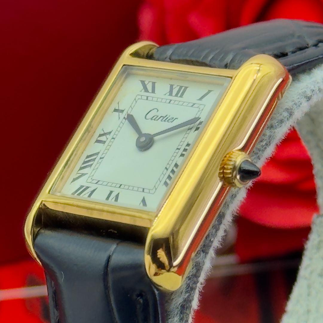 外装新品仕様 カルティエ プレマストタンクSM 手巻時計 A409