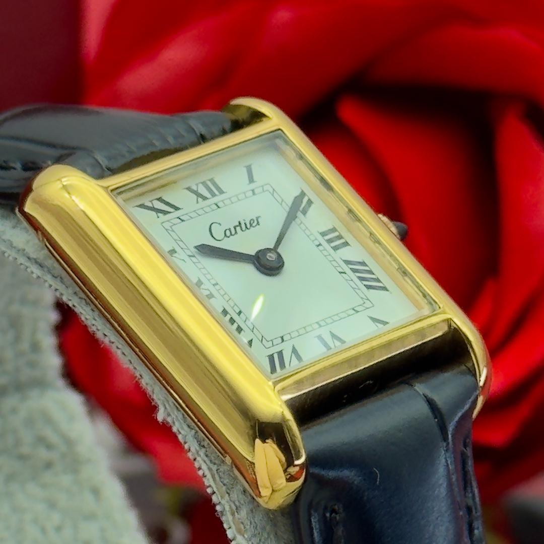 外装新品仕様 カルティエ プレマストタンクSM 手巻時計 A409