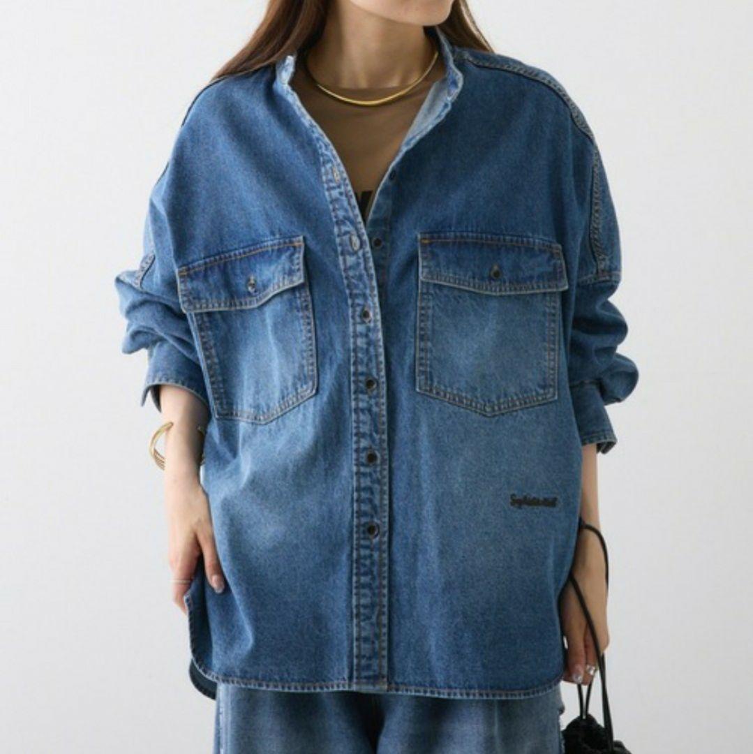 m*r様 バンドカラー デニムシャツ ヴィンテージライク PUAL CE CIN