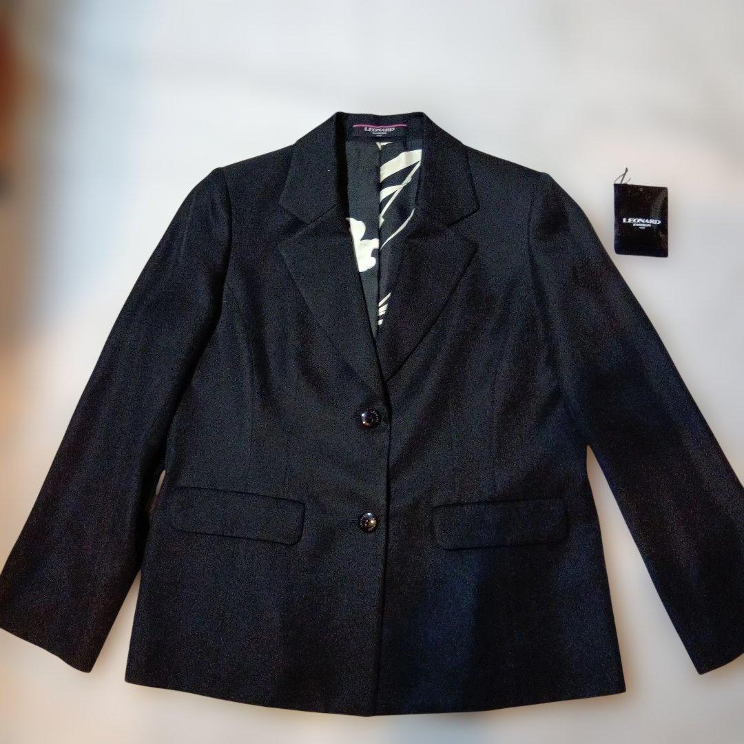 レオナール　シルク　ブラック テーラードジャケット