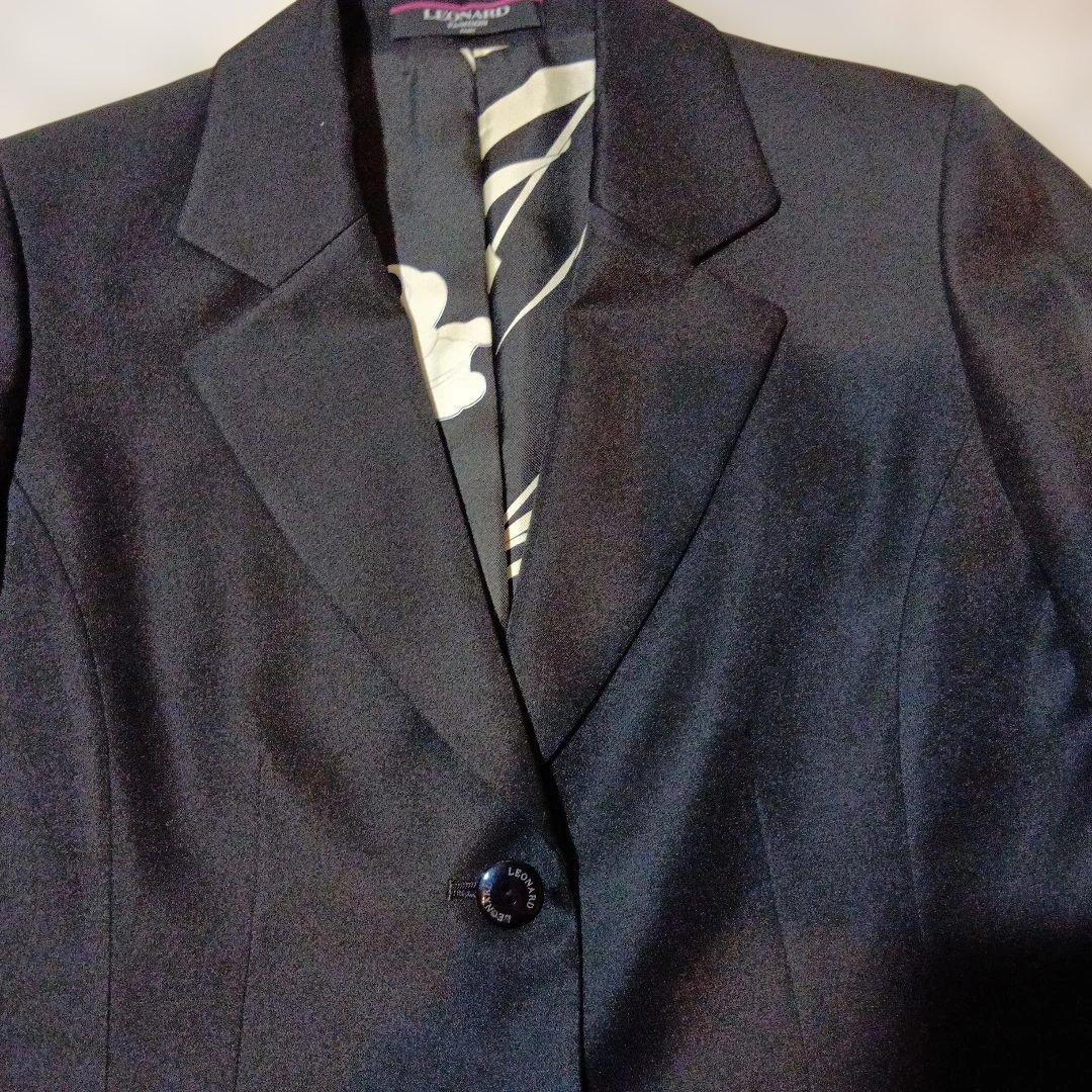 レオナール　シルク　ブラック テーラードジャケット