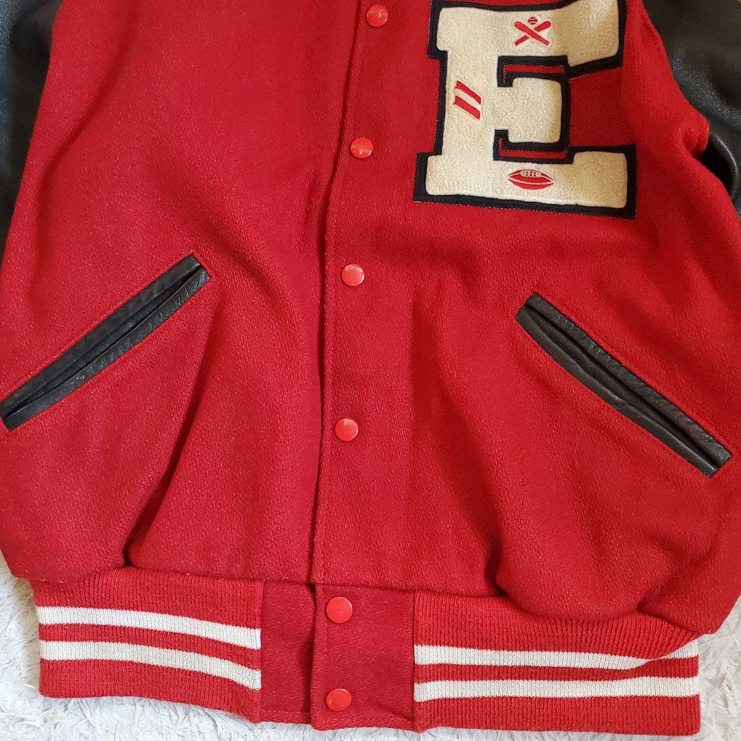 80s LARRY BLACK レザー ウール スタジャン USA製 42