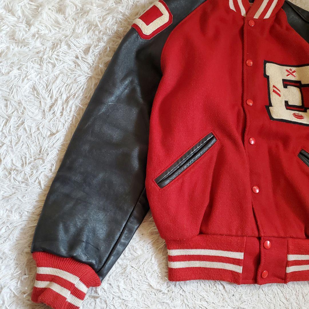 80s LARRY BLACK レザー ウール スタジャン USA製 42