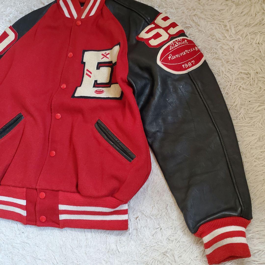 80s LARRY BLACK レザー ウール スタジャン USA製 42