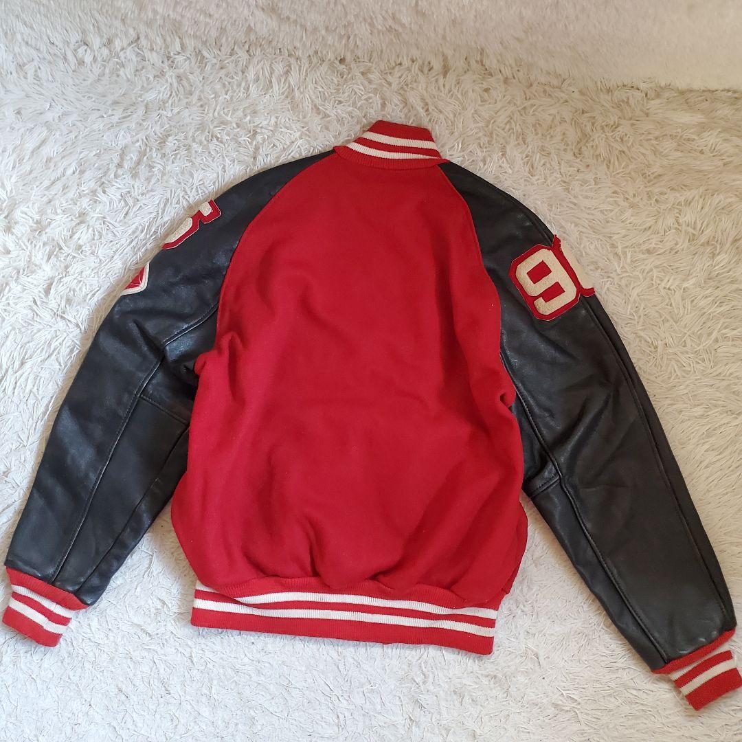 80s LARRY BLACK レザー ウール スタジャン USA製 42