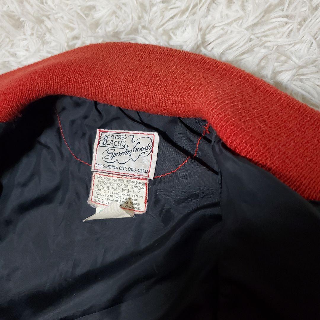 80s LARRY BLACK レザー ウール スタジャン USA製 42