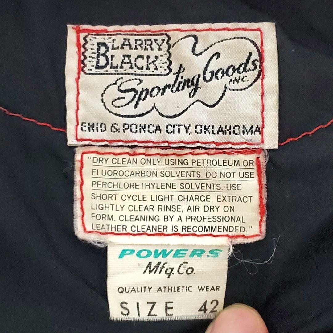 80s LARRY BLACK レザー ウール スタジャン USA製 42